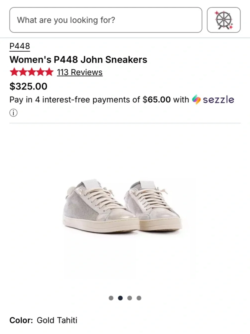 Women's P448 John Sneakers Gold Tahiti, 38/7.5-8, EUC - Picture 10 of 10